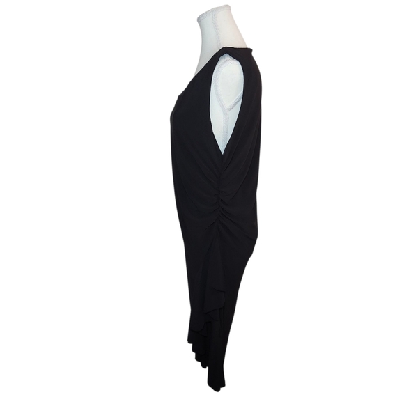 Tiana B. Elegant Black Draped Midi Dress Size XL - Picture 4 of 11